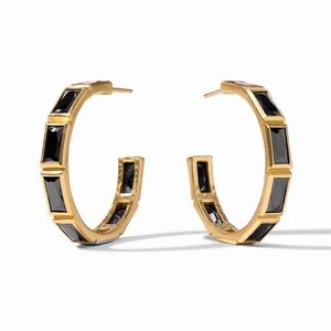 JULIE VOS Antonia Hoop Earrings in Obsidian Black CHOOSE large or medium